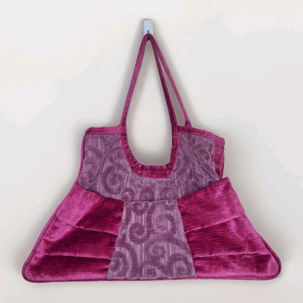 Offhand Designs Knitting Project Bag Carpet Bag Purple Pink Swirl Design Rare